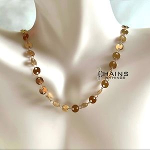 Coins Necklace Stainless steel gold plated chain choker coin fashion summer girl